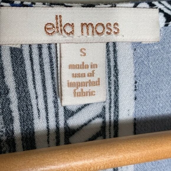 Ella Moss Women’s Small Blue White Striped Shift Dress Short Sleeve Casual - Picture 10 of 11